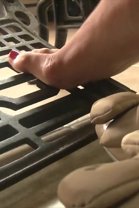 Smoking Hot Daniela Working on a Vintage Sewing Machine