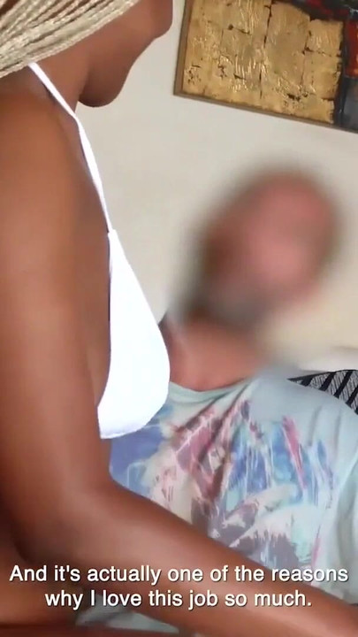 Key moment from "Amateur Blonde African Dancer Railed Raw By Big White Cock Producer"