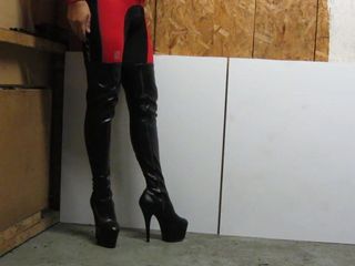 My pleaser 7inch platform boots and cycling gear