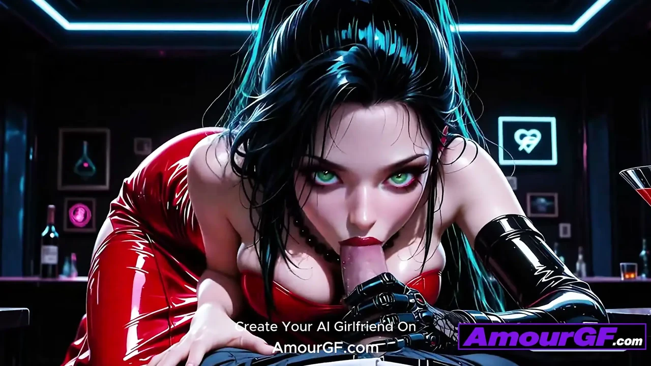 3D AI Cyber Slut Gets Dress Ripped, Nailed Deep on Neon Bar