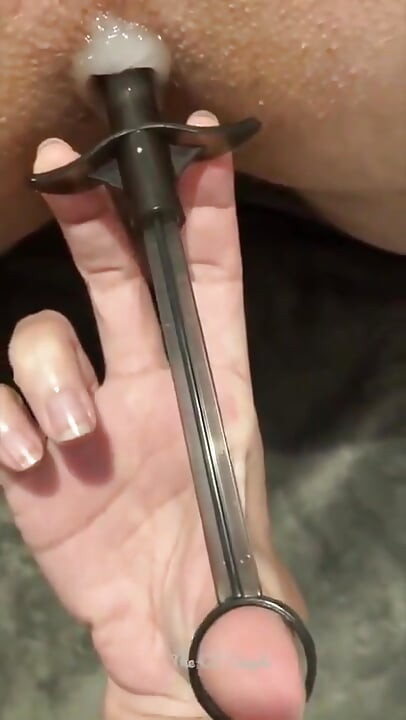 Anal Lube Application with Syringe