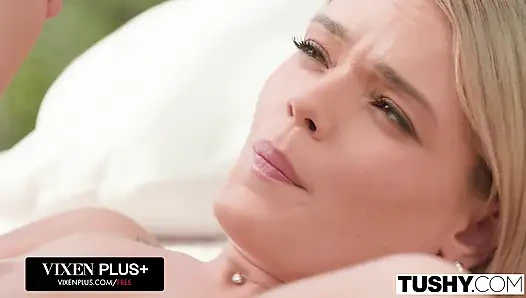 TUSHY Bratty Jade J'Adore растягивают ее тугую задницу для ее первого опыта TUSHY