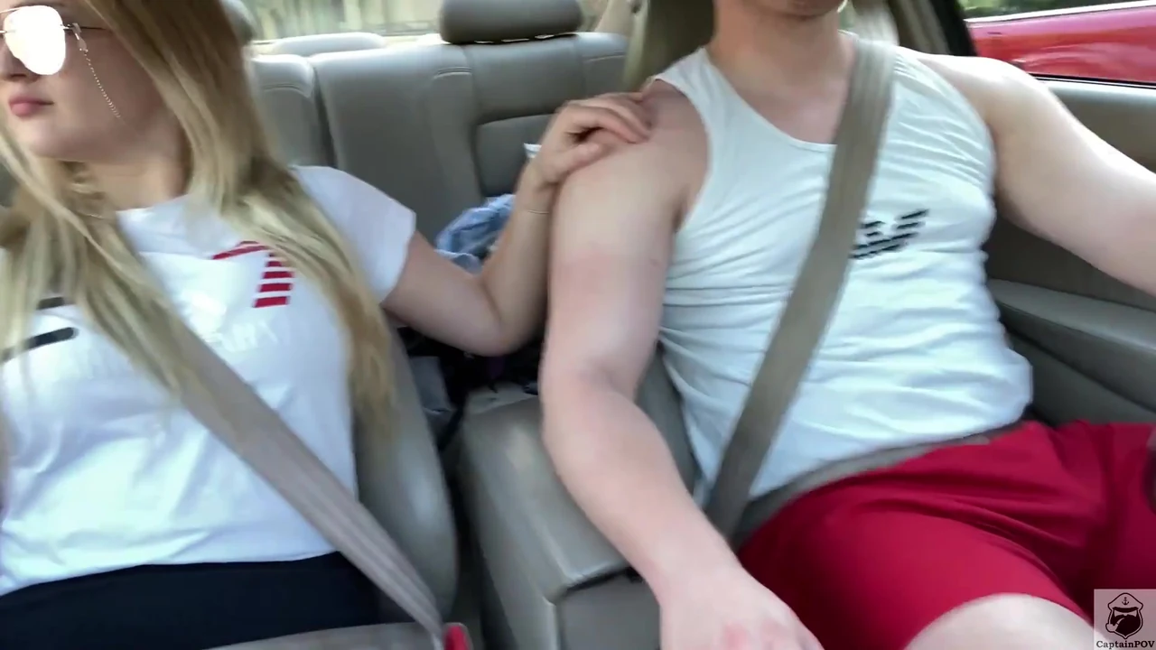Blonde Slut sucks dick while driving!