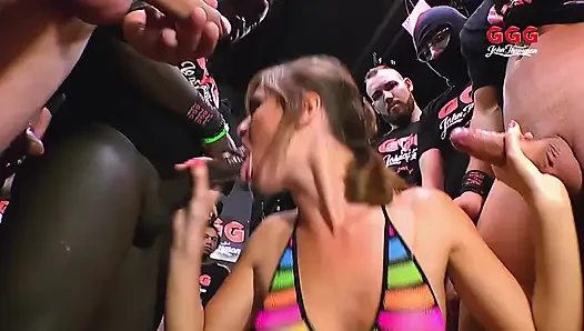 Blonde Fake-tits Slut Fists Pussy & Ass, Squirts Meters Away!