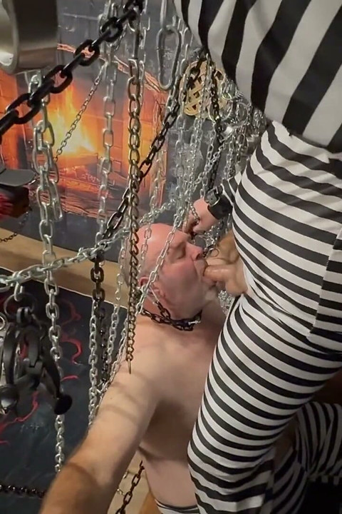 Domina Satana Puts Booboo in the Cell with Well-hung.