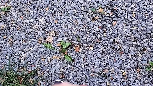 Risky handjob public