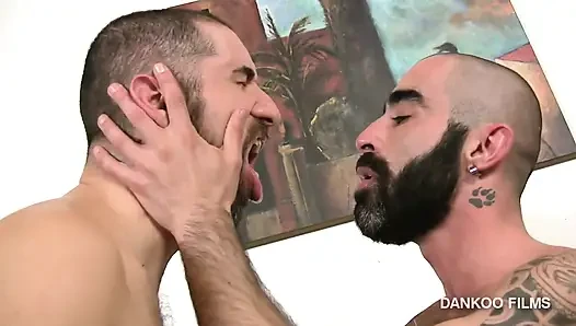 Hairy guys, boots and hard sex.