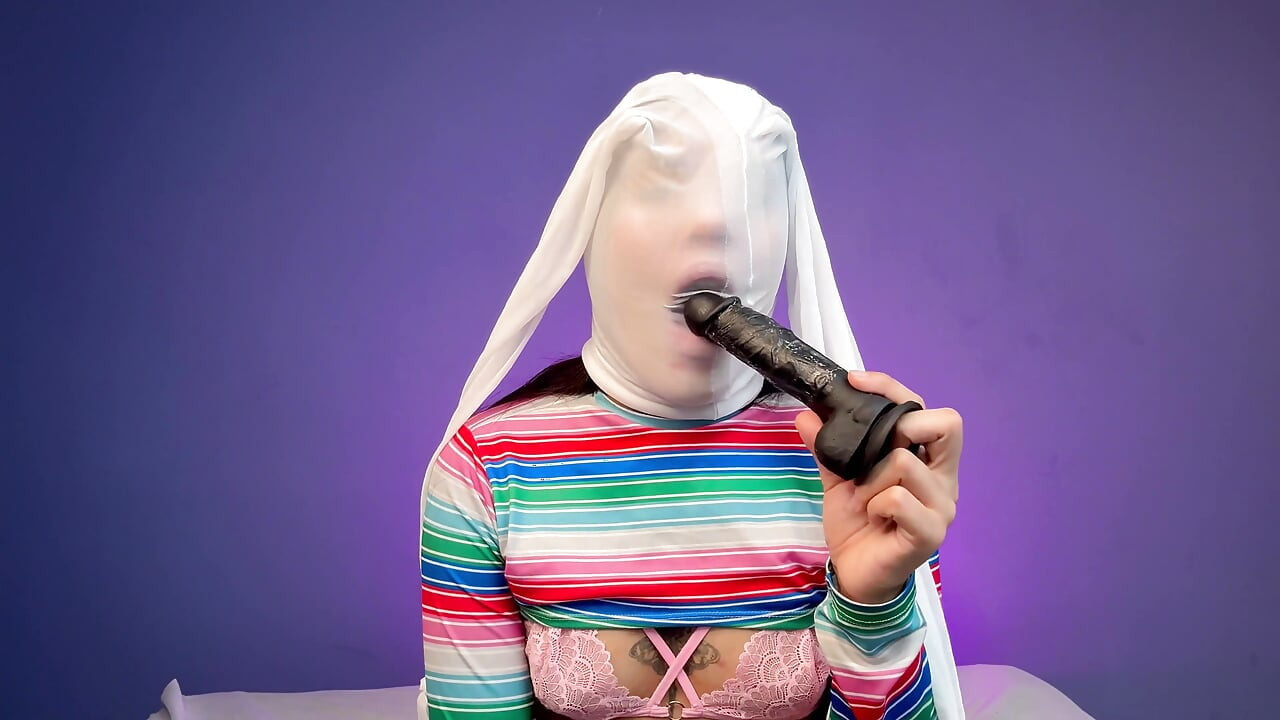 Dildo in Wet Stocking Panty