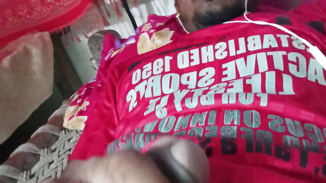 the handsome man in the red t-shirt