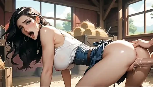 Kovboy kız Mary ahırda sikişiyor (Pleasuresex16)