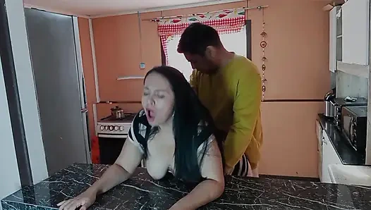 Stepmom Gets a Surprise Fuck in the Kitchen From Her Stepson, Taboo Sex