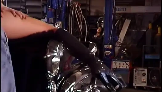 Hot blonde with amazing body gets fucked over bonnet of car