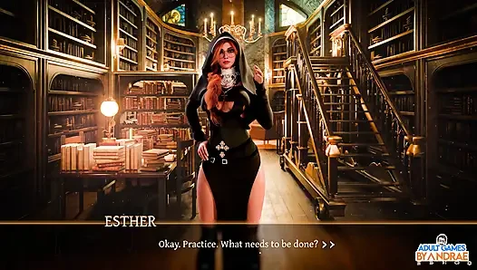 Sisters in Sin Gameplay Part 12 - Lust Performs the Sexual Ritual with Esther in the Library