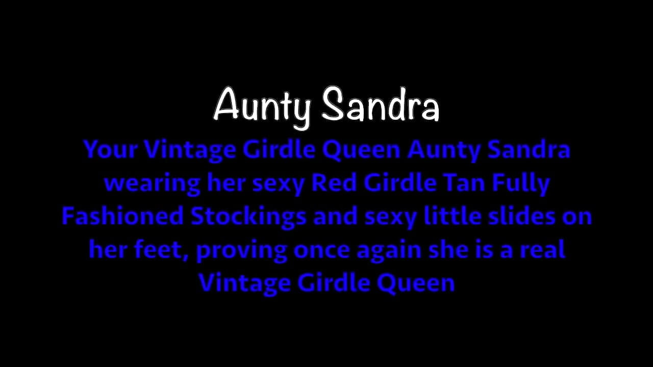 Aunty Sandra Sexy Red Girdle and Cute Slides Vgq35