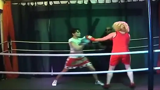 Blonde Mature Babe's Dripping Rosebud Gangbang in Wrestling Ring