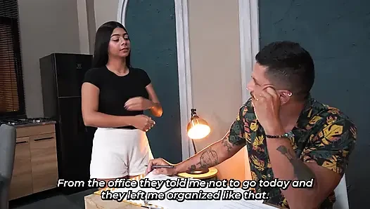 STEPSISTER FLIRTS WITH HER STEPFATHER SO HE'LL FUCK HER AS HE PLEASES