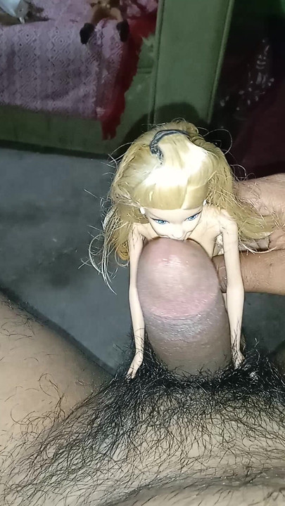 Horny blonde barbie having sex