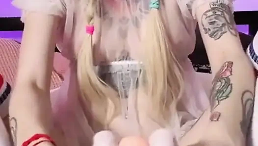 Little Blonde Make Footjob