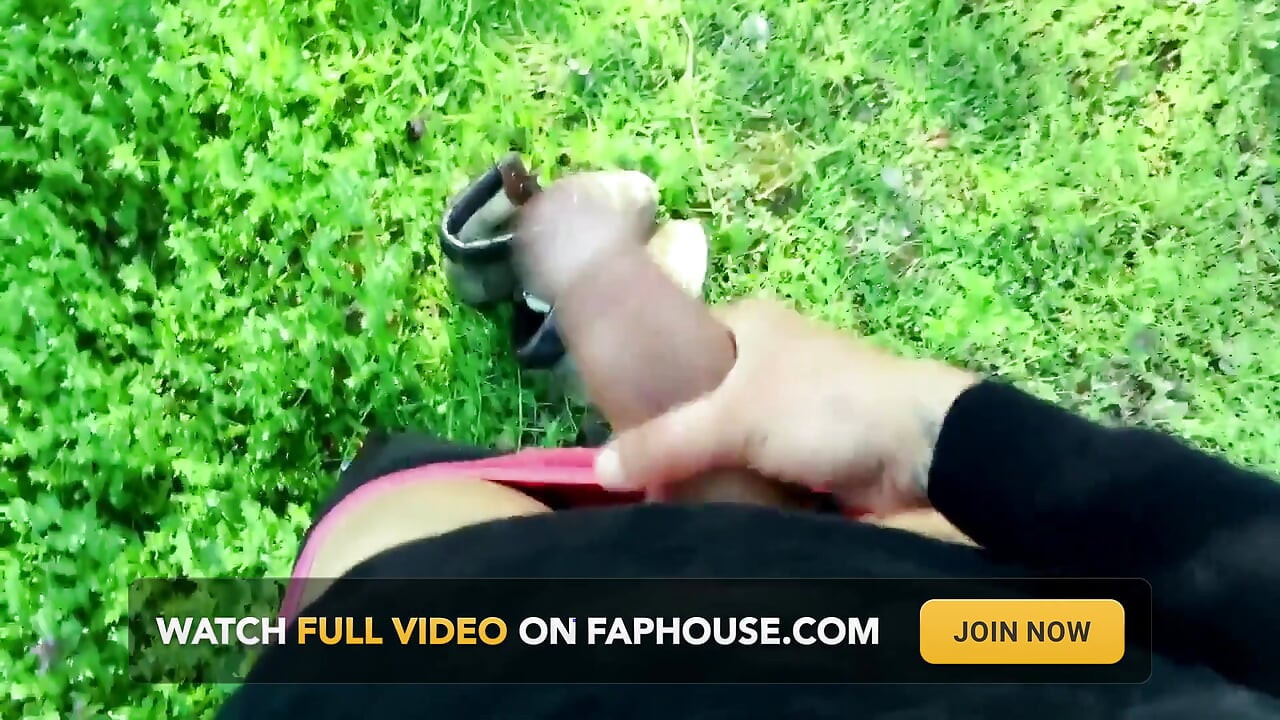 Uncut Cock Piss with Erection and Cumshot on Used Boots POV Outdoor