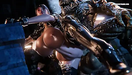 3D Teen Character Absolutely Destroyed Her Pussy By Giant Cock - Realistic Animation
