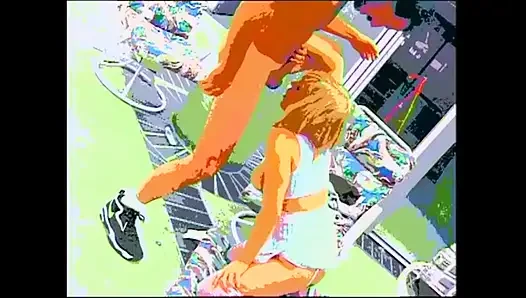 Cewek semok rambut pirang lagi asik sampai tenggrokan