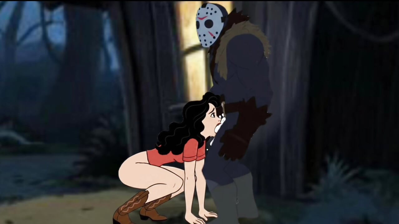 Student Girl Enjoys Sex in an Camp. Cartoon Horror Parody