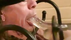 Deepthroat training with the fucking machine for Sissy "D"
