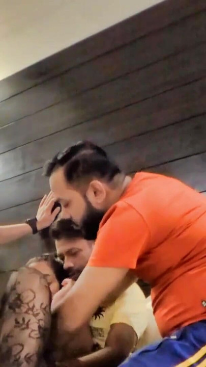 Epic moment from "Three boys with a desi girl, hardcore foursome."