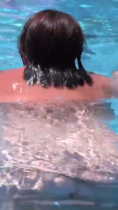 Busty Redhead MILF JoJo Robinson Goes Skinny Dipping in the Pool | Clip 2