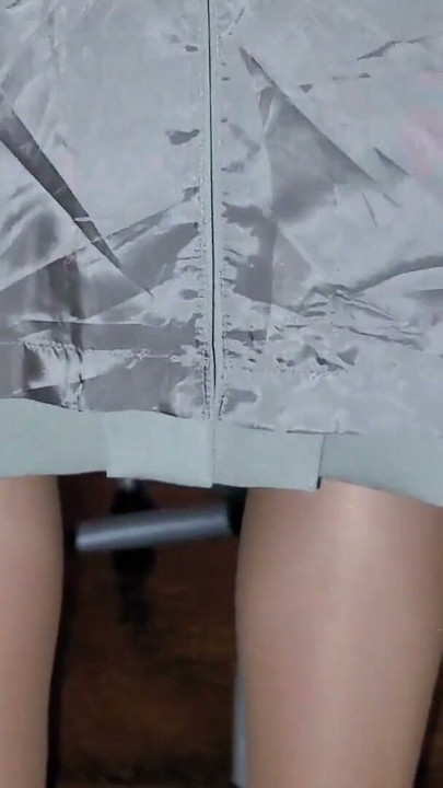 Beige office skirt with white half slip | Clip 3