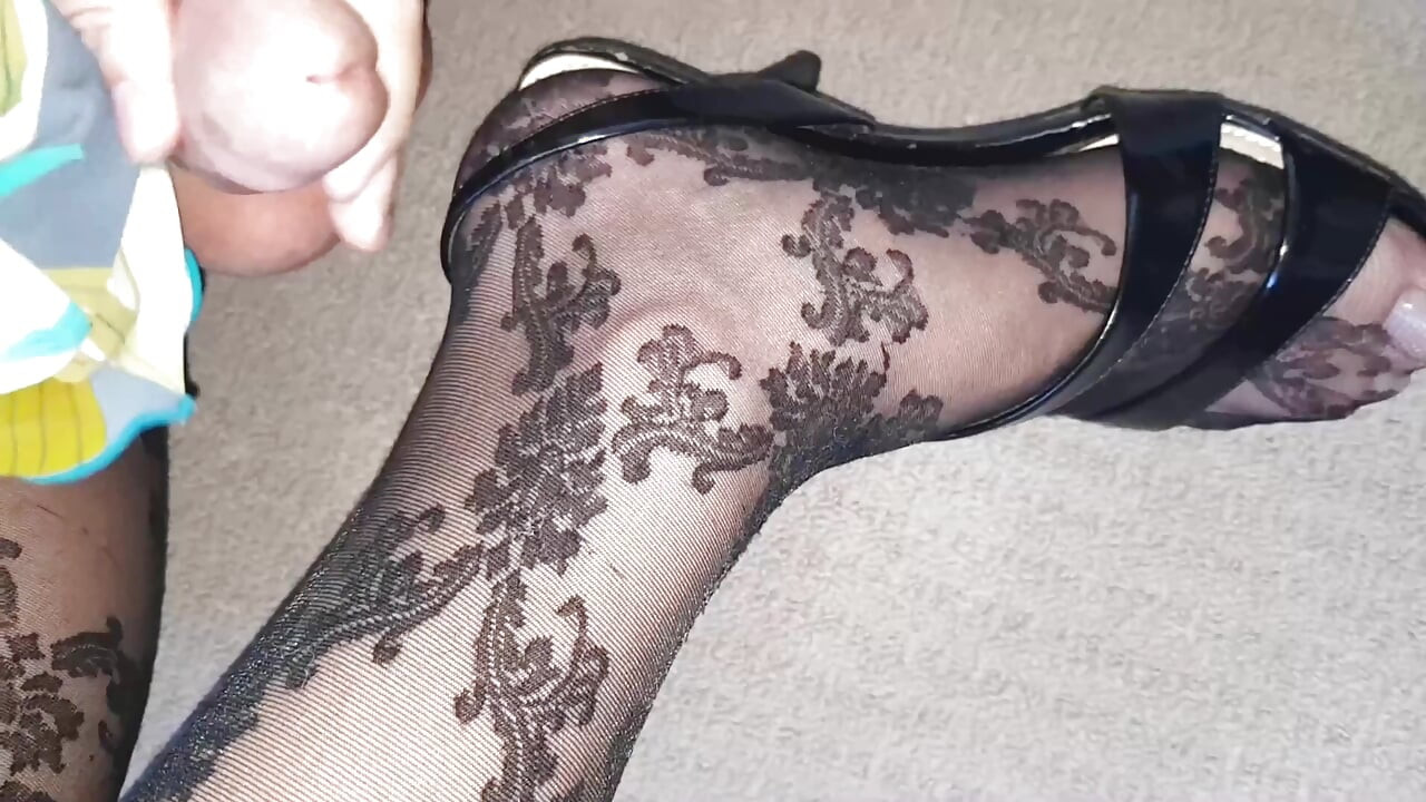 Dani Showing Sexy Legs in Patterned Pantyhose