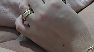 Monica Plesca is a slutty bitch and handjob step son dick in bed