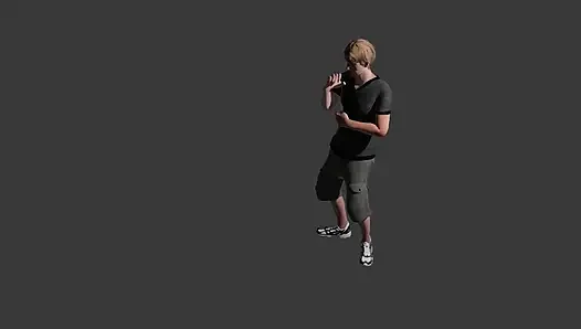 Seorang pria bernyanyi dengan mic invisabel