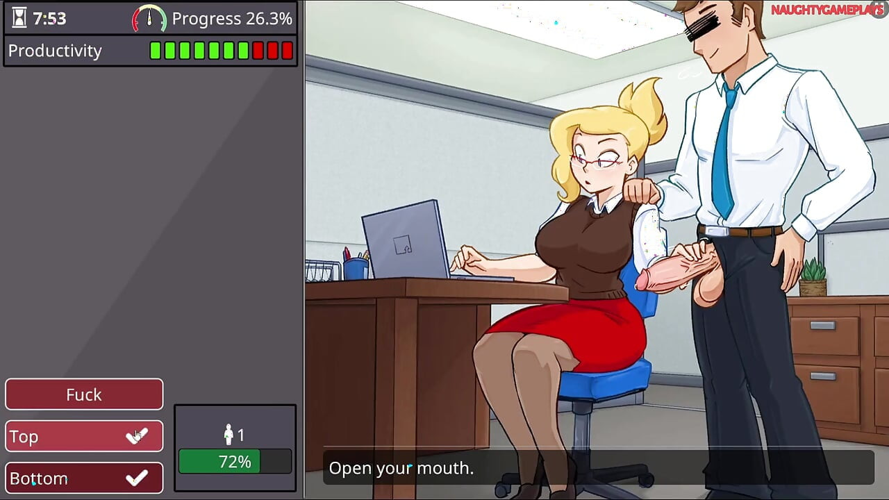 Kaum arbeiten - vollbusige blondine von allen im büro gefickt - 3D porno-spiel