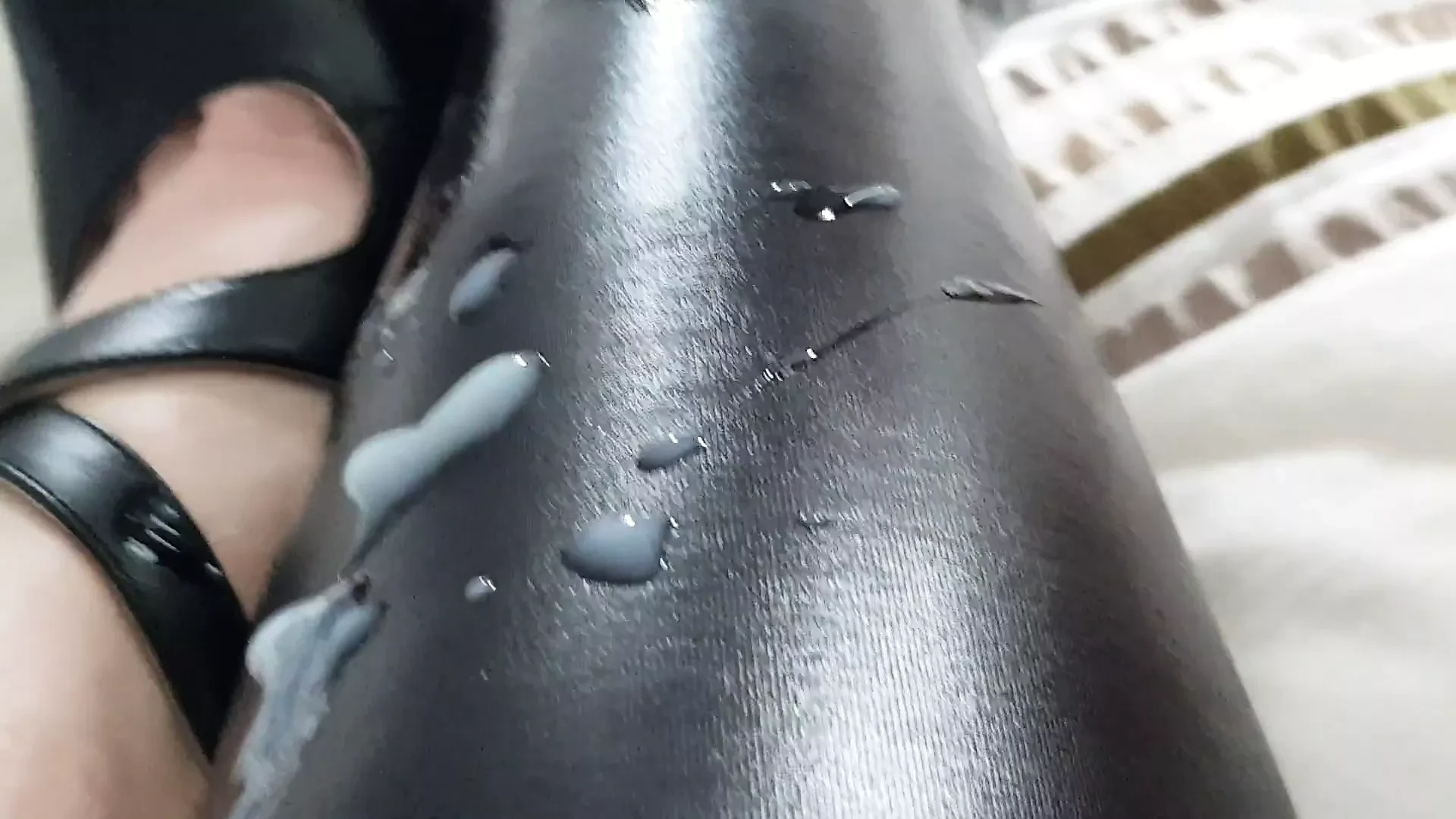 Cum On Leather Leggings And High Heels