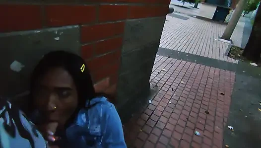 Колумбийская женщина занимается сексом на публике с туристом