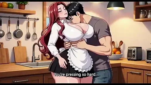 Big boobs stepmom seduced by stepson in kitchen