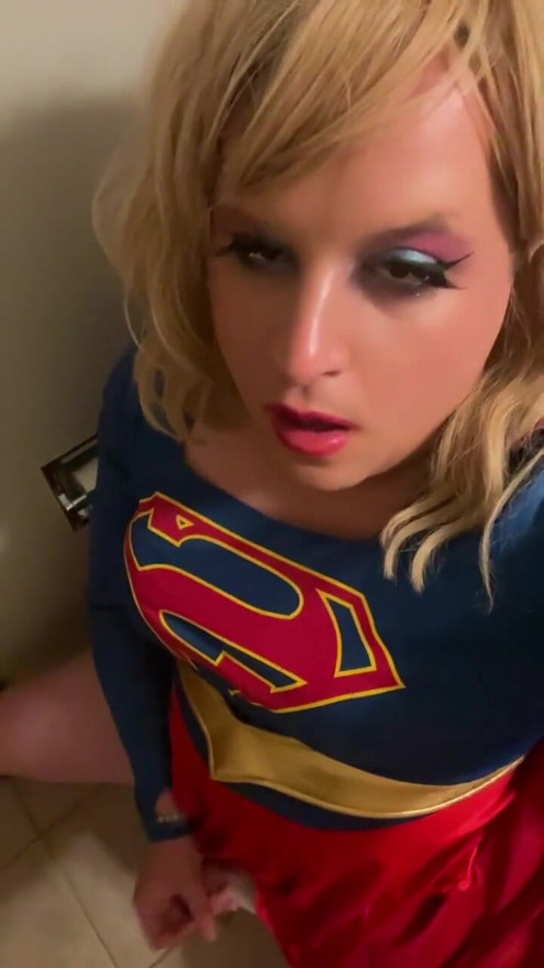 Shameless Sissy Supergirl Jerks Off on Snapchat. | Clip 1