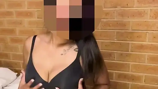 chubby sri lankan girl undressing on bed infront of her boyfriend