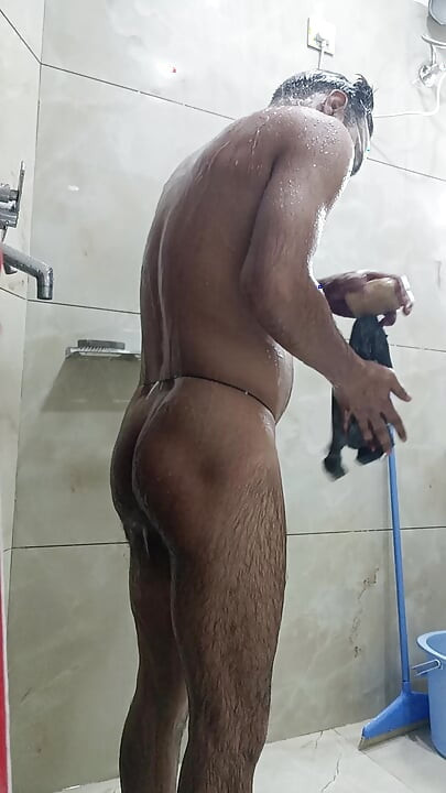 Indian desi man enjoy shower and sex