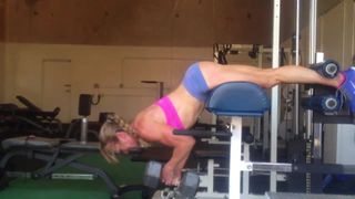 Mature gym-freak with great arse in my gym-house