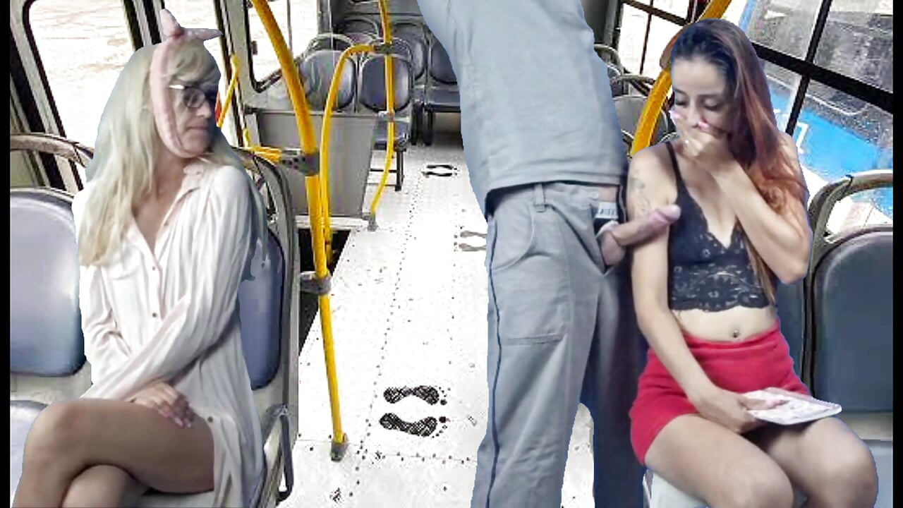 Worker Takes Out Dick and Pushes Women on the Bus