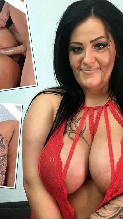 German scout – vollbusige eingefärbte bbw-milf ashley cumstar wurde für einen harten casting-fick abgeholt