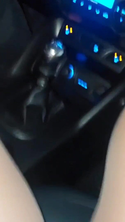 Mature stepmom teases her stepson in the car, in public, with her sexy legs in stockings | Clip 1