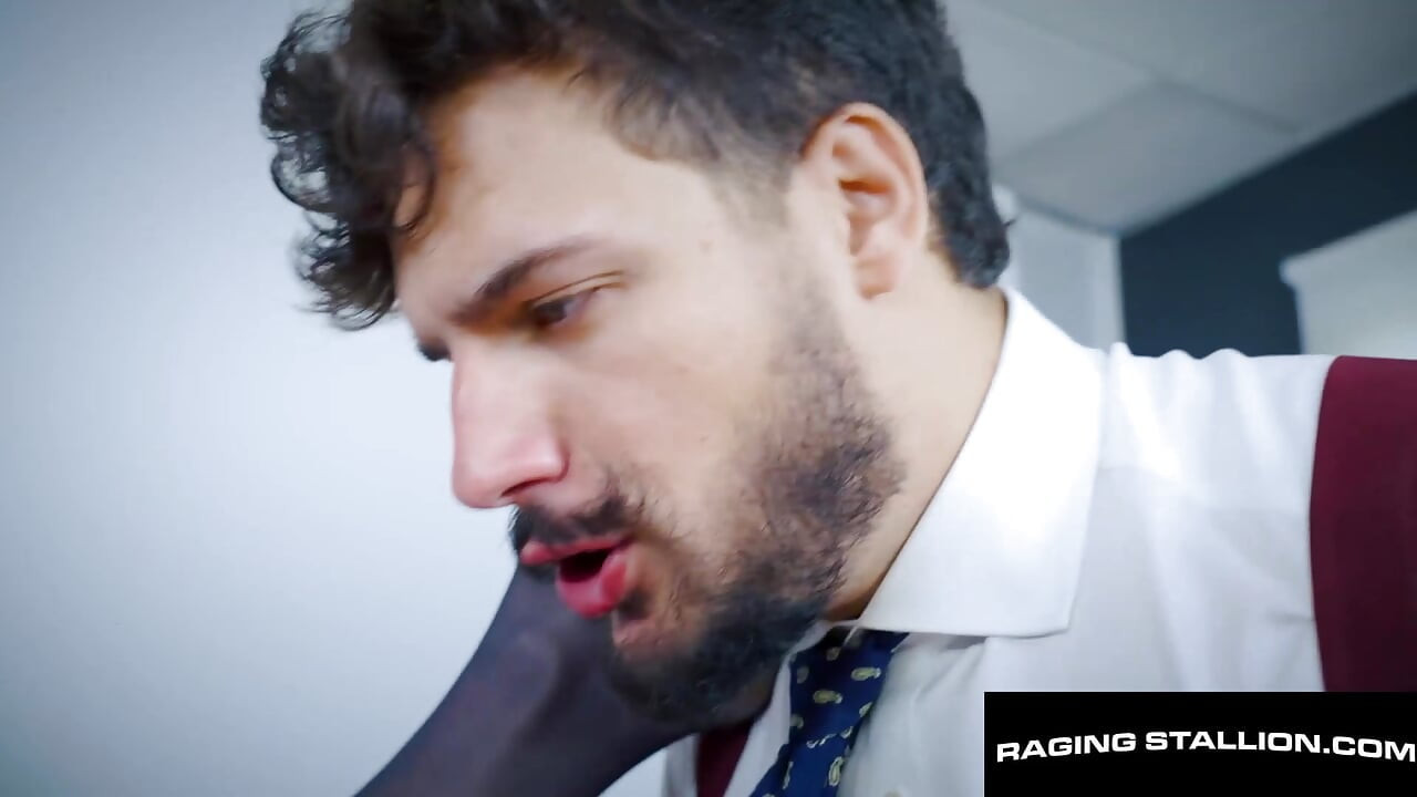 RAGING STALLION - Hunk Ruslan Angelo Bent Over the Desk by Samuel Hodecker’s Huge Cock