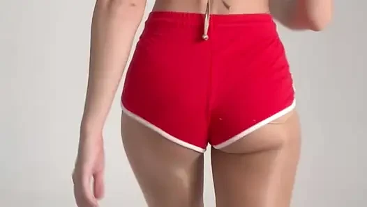 yoga srorn red shorts in home