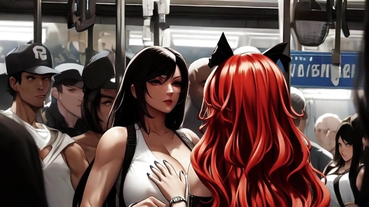 Tifa's Titties Always Draw A Crowd On The Midgar Train