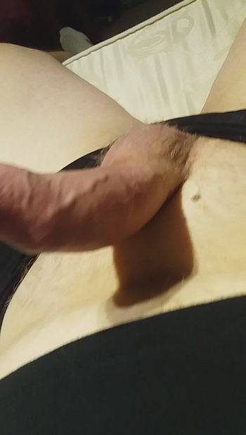Gay jerking off his foreskin cock