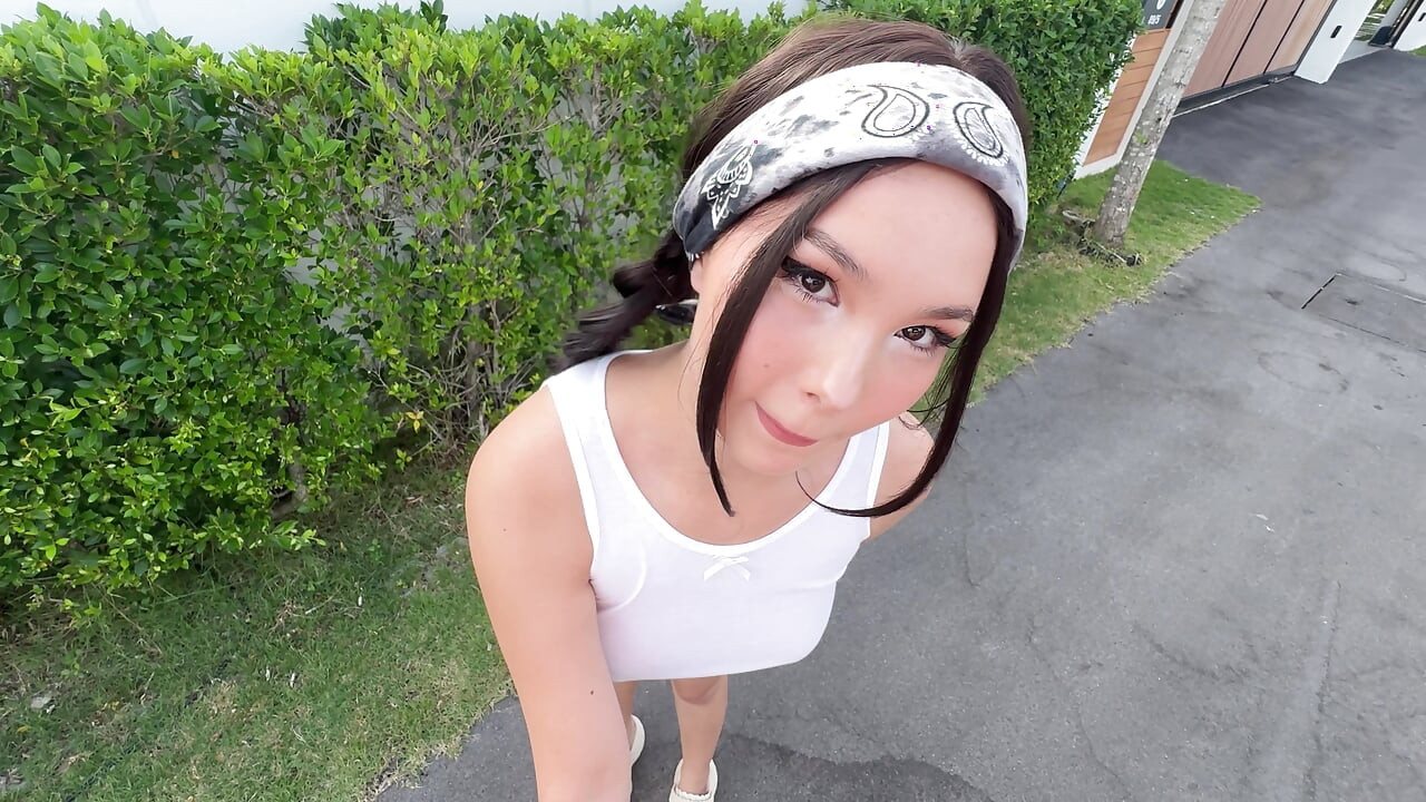 POV Flirty Japanese Brunette Teases You on the Street Then Sucks and Rides at Home