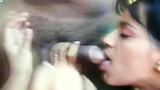 Hot cutties enjoy it as their wet cunts are banged hard by a huge pole